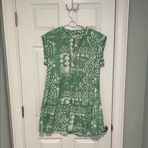 Marie Oliver Green Patterned Short Sleeve Dress